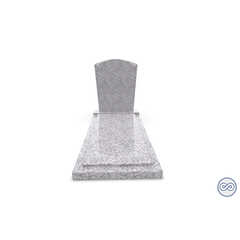 Grafsteenwinkel Staande grafsteen model 'Toog' met afdekplaat in de kleur Glittery White