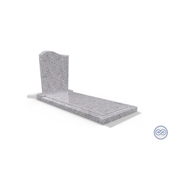 Grafsteenwinkel Staande grafsteen model 'Golf' met afdekplaat in de kleur Glittery White