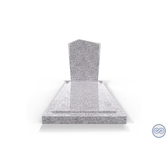 Grafsteenwinkel Staande grafsteen model 'Modern' met afdekplaat in de kleur Glittery White
