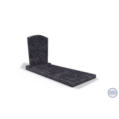 Grafsteenwinkel Staande grafsteen model 'Toog' met afdekplaat in de kleur Steel Grey