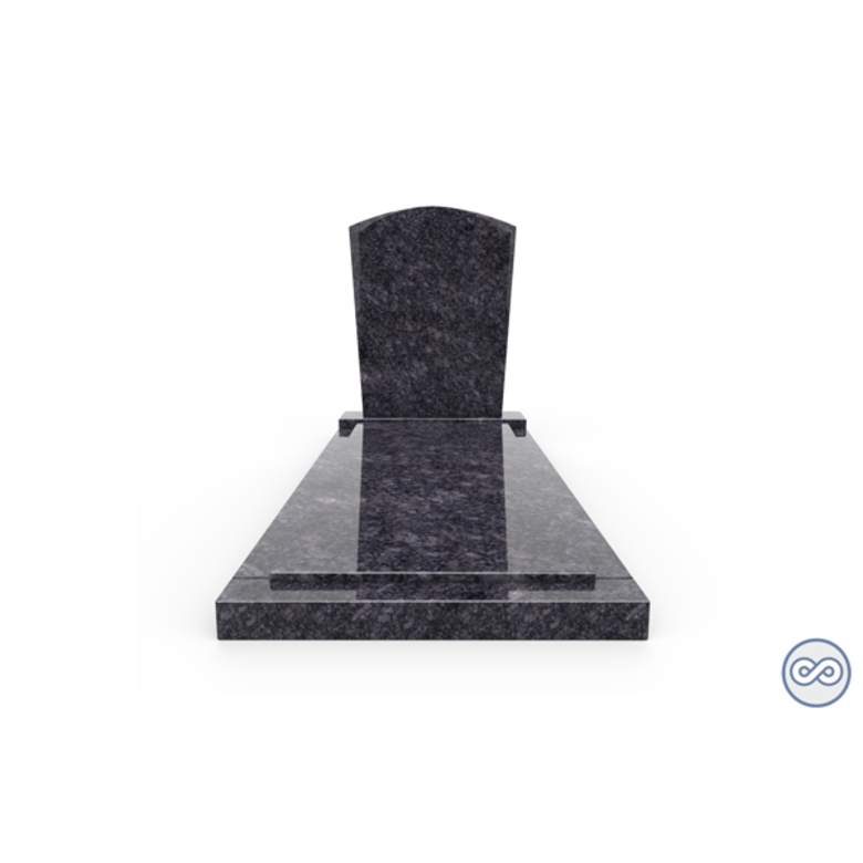 Grafsteenwinkel Staande grafsteen model 'Toog' met afdekplaat in de kleur Steel Grey