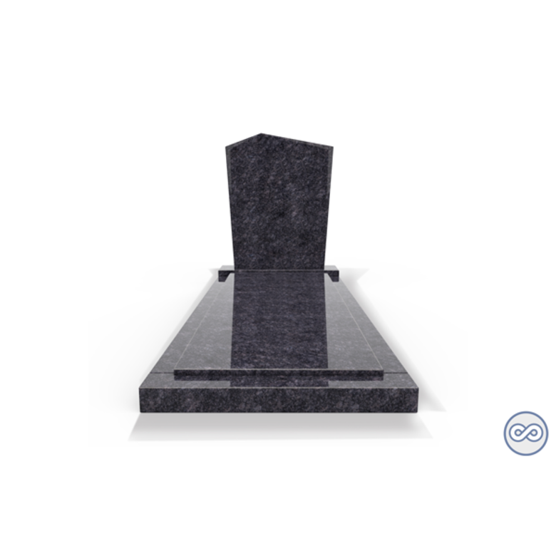 Grafsteenwinkel Staande grafsteen model 'Modern' met afdekplaat in de kleur Steel Grey