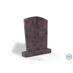 Grafsteenwinkel Staande grafsteen model 'Toog' letterplaat in de kleur Himalaya Blue