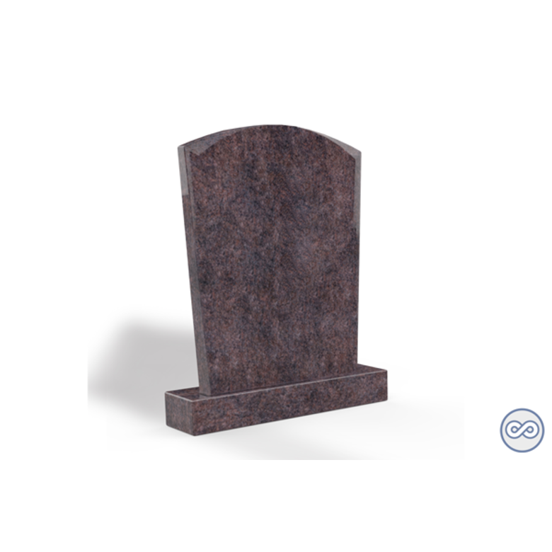 Grafsteenwinkel Staande grafsteen model 'Toog' letterplaat in de kleur Himalaya Blue