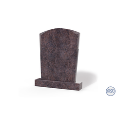 Grafsteenwinkel Staande grafsteen model 'Toog' letterplaat in de kleur Himalaya Blue