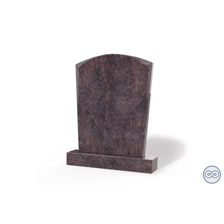 Grafsteenwinkel Staande grafsteen model 'Toog' letterplaat in de kleur Himalaya Blue