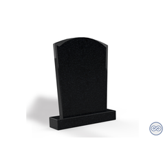 Grafsteenwinkel Staande grafsteen model 'Toog' letterplaat in de kleur Zwart Graniet