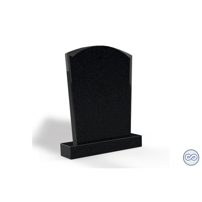 Grafsteenwinkel Staande grafsteen model 'Toog' letterplaat in de kleur Zwart Graniet