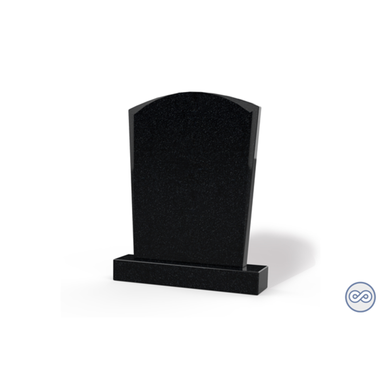 Grafsteenwinkel Staande grafsteen model 'Toog' letterplaat in de kleur Zwart Graniet