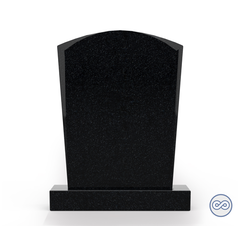 Grafsteenwinkel Staande grafsteen model 'Toog' letterplaat in de kleur Zwart Graniet