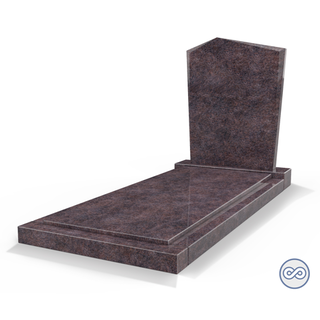 Grafsteenwinkel Staande grafsteen Modern met afdekplaat Himalaya Blue