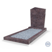 Grafsteenwinkel Staande grafsteen model 'Modern' met omranding en licht grind in de kleur Himalaya Blue