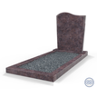 Grafsteenwinkel Staande grafsteen model 'Golf' met omranding en donker grind in de kleur Himalaya Blue
