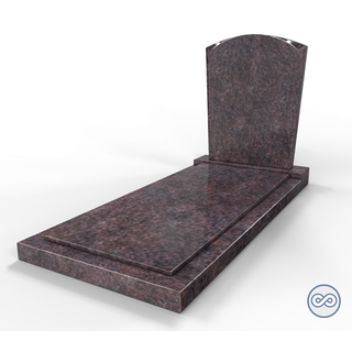 Grafsteenwinkel Staande grafsteen Toog met afdekplaat Himalaya Blue