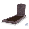 Staande grafsteen model 'Toog' met omranding en grond in de kleur Himalaya blue