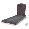 Staande grafsteen model 'Toog' met omranding en donker grind in de kleur Himalaya Blue