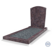 Grafsteenwinkel Staande grafsteen model 'Toog' met omranding en donker grind in de kleur Himalaya Blue