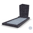 Grafsteenwinkel Staande grafsteen model 'Modern' met omranding en licht grind in de kleur Steel Grey