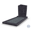Grafsteenwinkel Staande grafsteen model 'Modern' met omranding en donker grind in de kleur Steel Grey