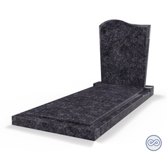 Grafsteenwinkel Staande grafsteen model 'Golf' met afdekplaat in de kleur Steel Grey
