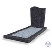 Grafsteenwinkel Staande grafsteen model 'Golf' met omranding en licht grind in de kleur Steel Grey