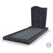 Grafsteenwinkel Staande grafsteen model 'Golf' met omranding en donker grind in de kleur Steel Grey