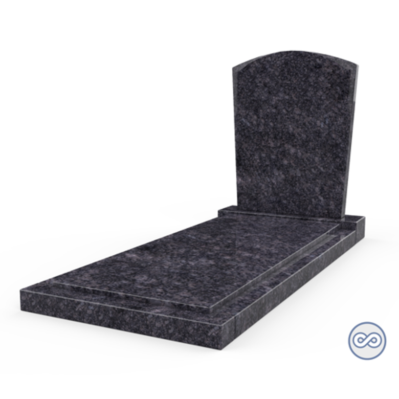 Grafsteenwinkel Staande grafsteen model 'Toog' met afdekplaat in de kleur Steel Grey