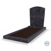 Staande grafsteen model 'Toog' met omranding en grond in de kleur Steel Grey