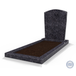 Grafsteenwinkel Staande grafsteen model 'Toog' met omranding en grond in de kleur Steel Grey