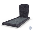 Grafsteenwinkel Staande grafsteen model 'Toog' met omranding en donker grind in de kleur Steel Grey