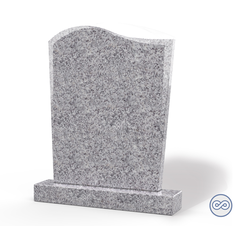 Grafsteenwinkel Staande grafsteen model 'Golf' in de kleur Glittery White