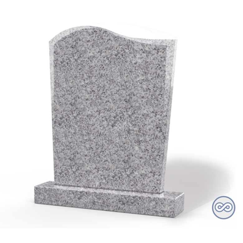 Grafsteenwinkel Staande grafsteen model 'Golf' in de kleur Glittery White