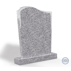 Grafsteenwinkel Staande grafsteen model 'Golf' in de kleur Glittery White