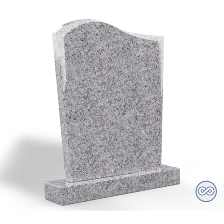 Grafsteenwinkel Staande grafsteen model 'Golf' in de kleur Glittery White