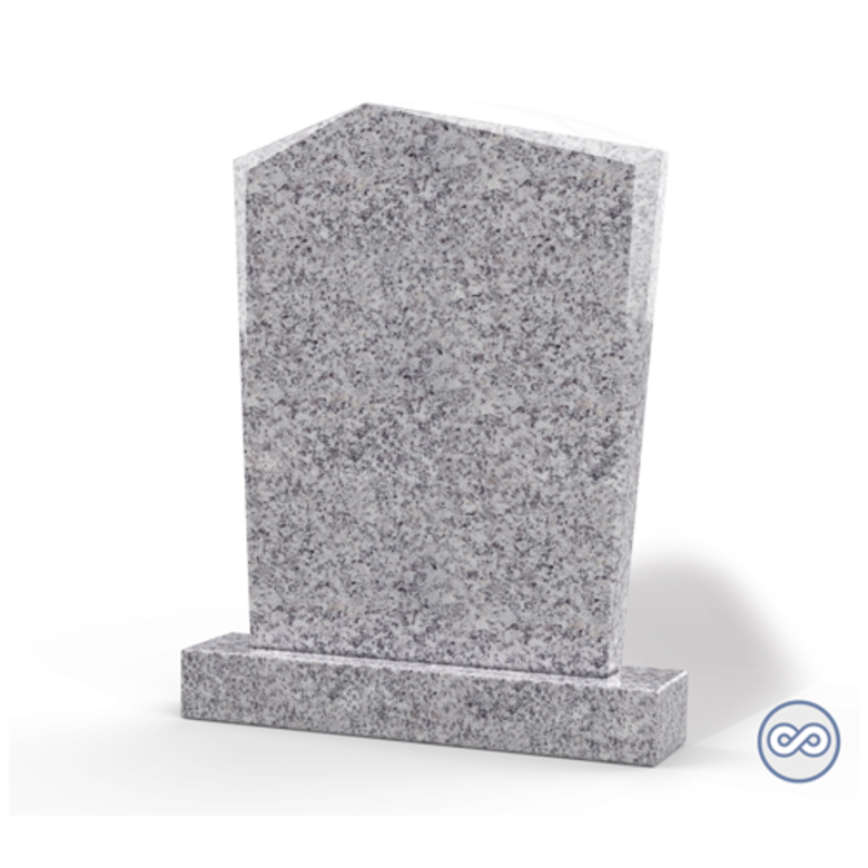 Grafsteenwinkel Staande grafsteen model 'Modern' letterplaat in de kleur Glittery White