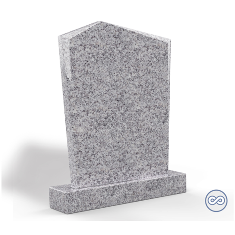 Grafsteenwinkel Staande grafsteen model 'Modern' letterplaat in de kleur Glittery White