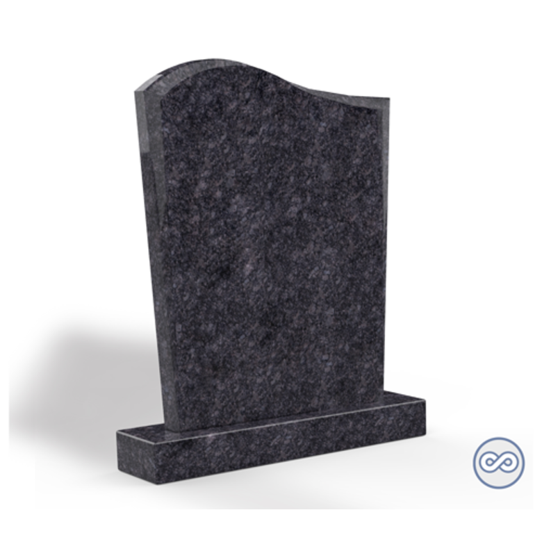 Grafsteenwinkel Staande grafsteen model 'Golf' letterplaat in de kleur Steel Grey