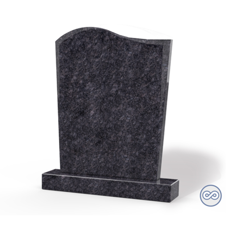 Grafsteenwinkel Staande grafsteen model 'Golf' letterplaat in de kleur Steel Grey