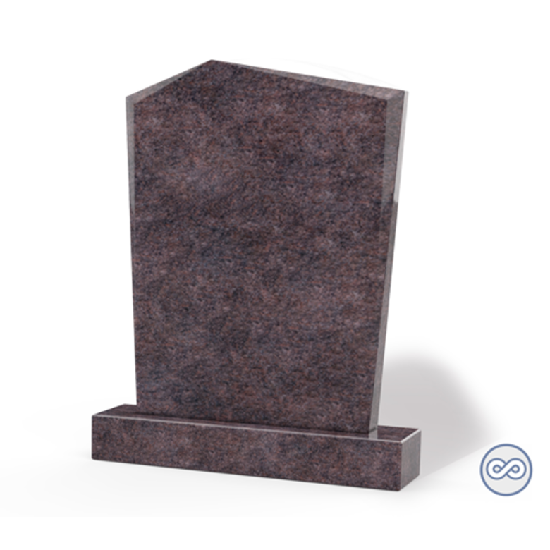 Grafsteenwinkel Staande grafsteen model 'Modern' letterplaat in de kleur Himalaya Blue