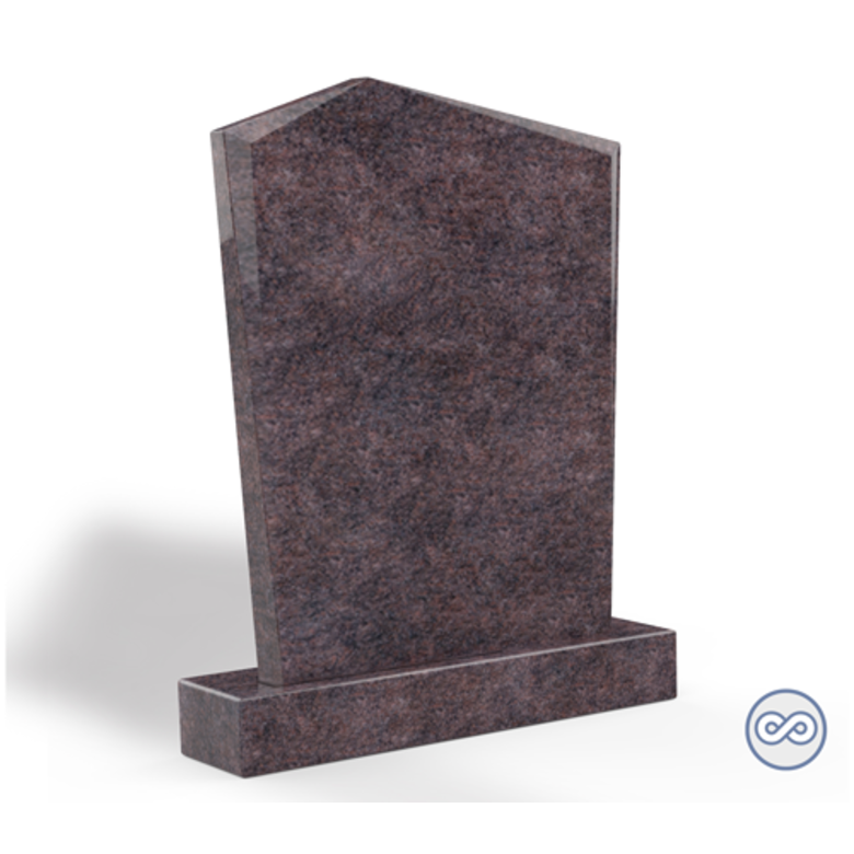 Grafsteenwinkel Staande grafsteen model 'Modern' letterplaat in de kleur Himalaya Blue