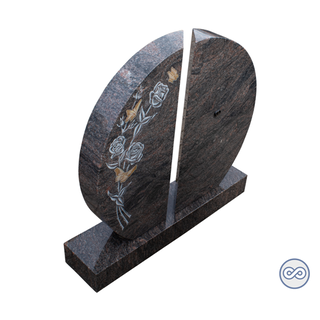 Grafsteenwinkel Een ronde steen op voetstuk