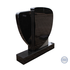 Grafsteenwinkel Staande zwart granieten grafsteen