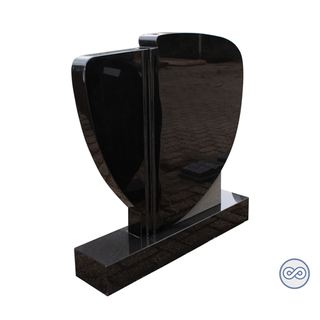 Grafsteenwinkel Staande zwart granieten grafsteen