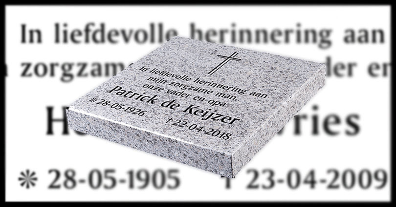 Tekst grafsteen samenstellen | Welke tekst hoort er op een grafsteen