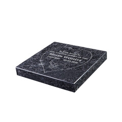 Grafsteenwinkel Liggende grafsteen 'Steel Grey' hartvorm