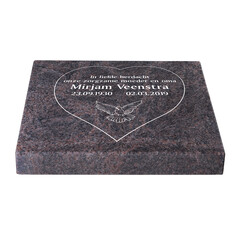 Grafsteenwinkel Liggende grafsteen 'Himalaya Blue' hartvorm