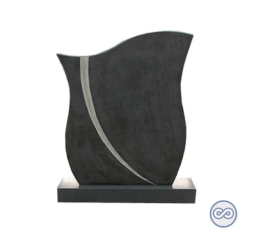Grafsteenwinkel Zwarte staande steen golf