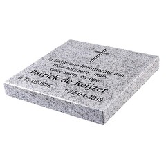 Grafsteenwinkel Liggende grafsteen, Glittery White voor een algemeen graf