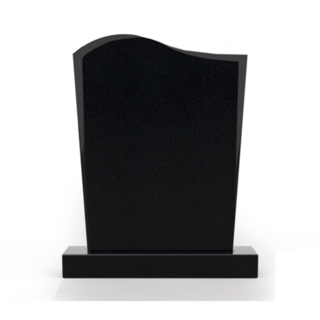 Grafsteenwinkel Staande grafsteen Golf letterplaat Zwart Graniet