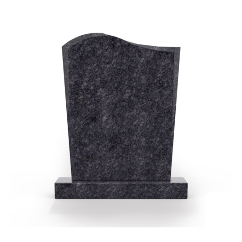 Grafsteenwinkel Staande grafsteen model 'Golf' letterplaat in de kleur Steel Grey